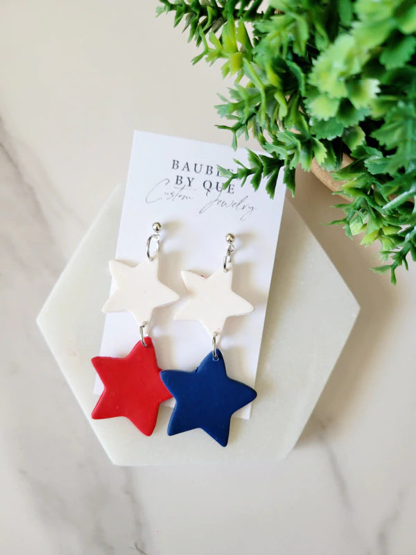 Liberty | Patriotic Earring | Stars & Stripes Liberty Marble Vintage Classic