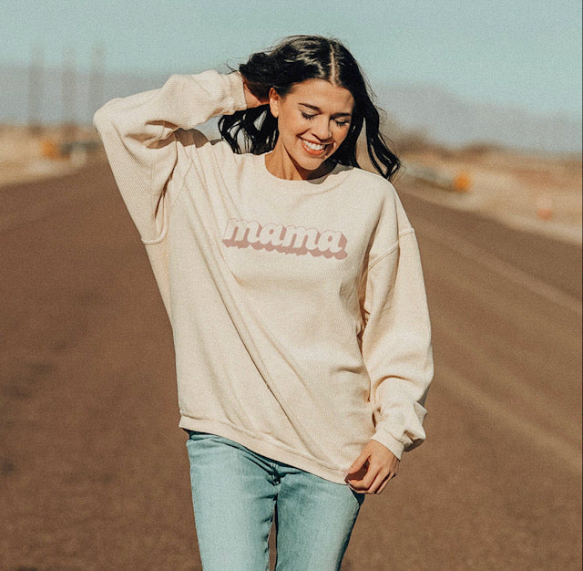 Mama Corded Crew Charming Threads Boutique