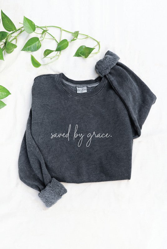 Saved by Grace Crew Neck- Vintage Black