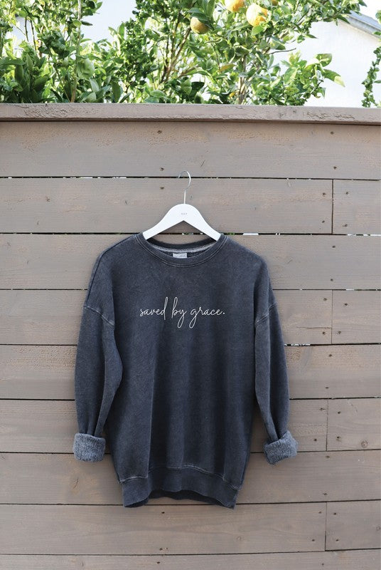 Saved by Grace Crew Neck- Vintage Black