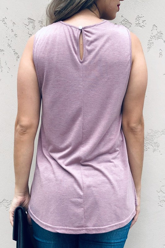 Lace Trim Sleeveless Tunic Tank