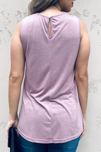 Lace Trim Sleeveless Tunic Tank
