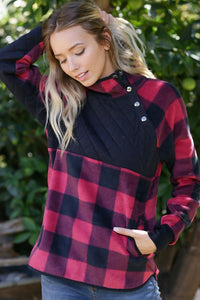 Buffalo Plaid Sherpa Pullover