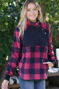 Buffalo Plaid Sherpa Pullover