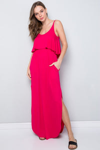 Buttery Soft Fuschia Maxi Dress