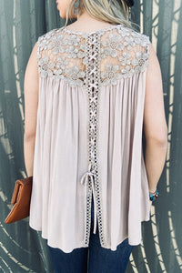 Lace Up Back Tank