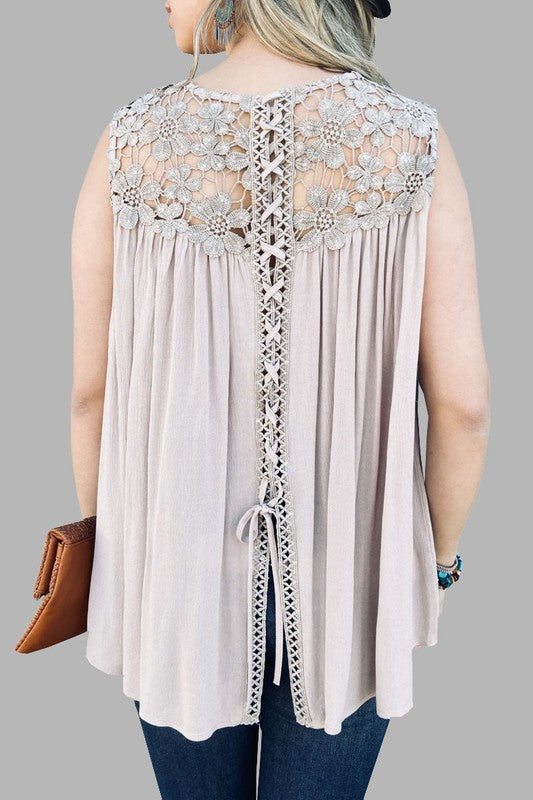 Lace Up Back Tank