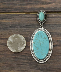 Flat Top Natural Turquoise Post Earring