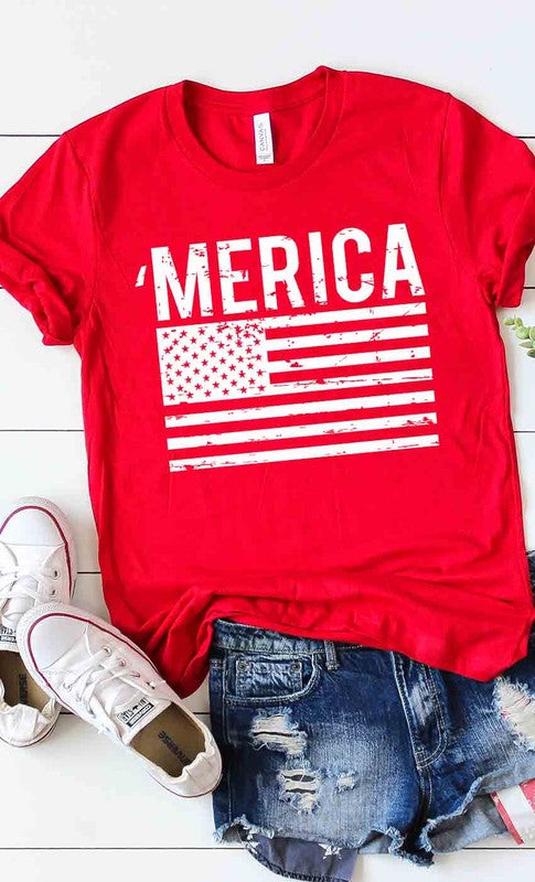 Red 'Merica flag tee