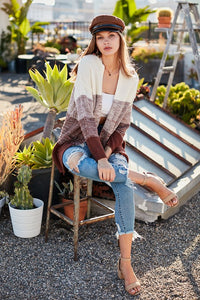 Long Sleeve Ombre Pocket Open Cardigan