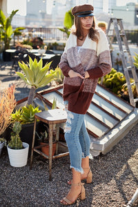 Long Sleeve Ombre Pocket Open Cardigan