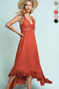 Marsala Breeze Hi Low Long Slip Dress