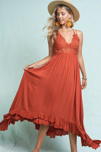 Marsala Breeze Hi Low Long Slip Dress