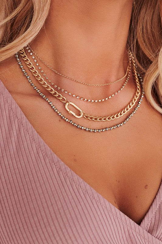Boho Quad Chain Necklace