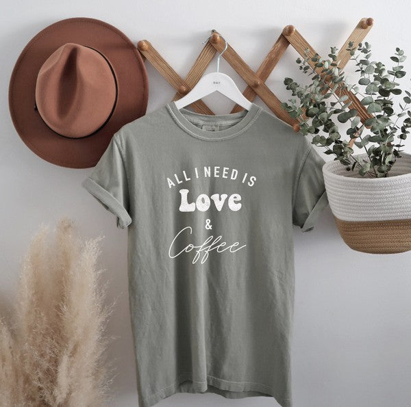Love & Coffee Tee- Sandstone