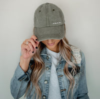 Mama Embroidered Caps- Vintage Wash