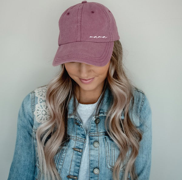 Mama Embroidered Caps- Vintage Wash