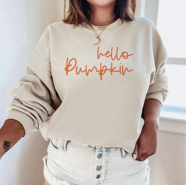 HELLO PUMPKIN PULLOVER Graphic Crew Neck