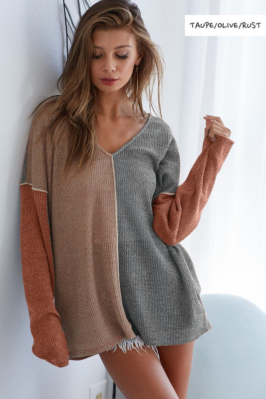 Color Block Lightweight Grace Sweater