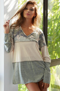 Camo Color Block Long Sleeve