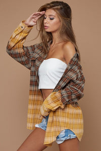 Mocha Brown Multi Bleached Flannel