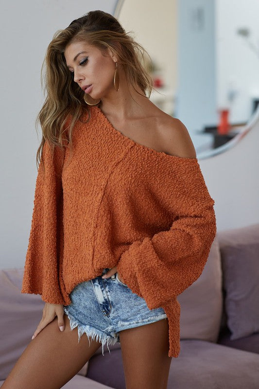 Soft Camel Popcorn Sweater