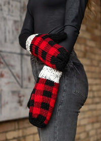 Red/Grey Buffalo Plaid Mittens