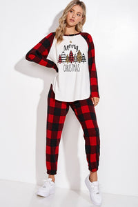 Merry Christmas Buffalo Plaid Pj Lounge Set