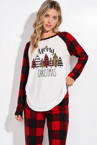 Merry Christmas Buffalo Plaid Pj Lounge Set