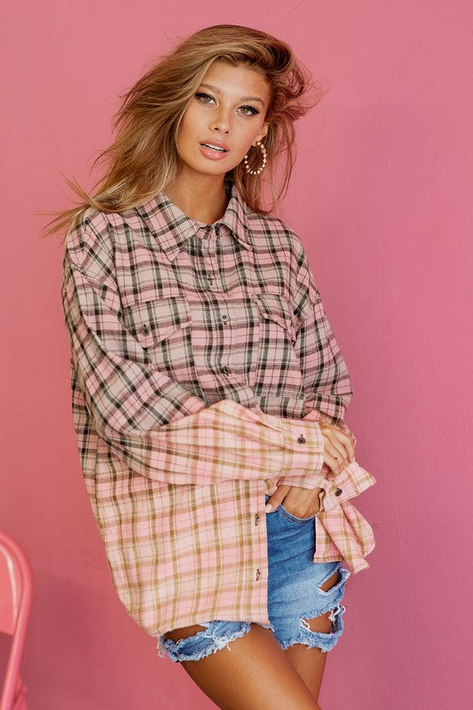 Blush Multi Bleached Flannel