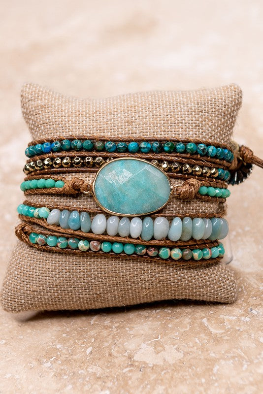 Kelly Wrap Bracelet Aqua