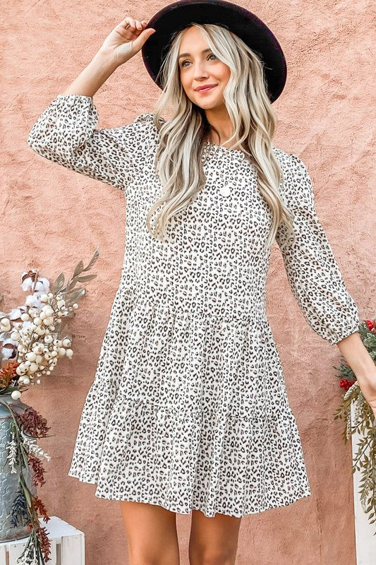 Sasha White Leopard Dress