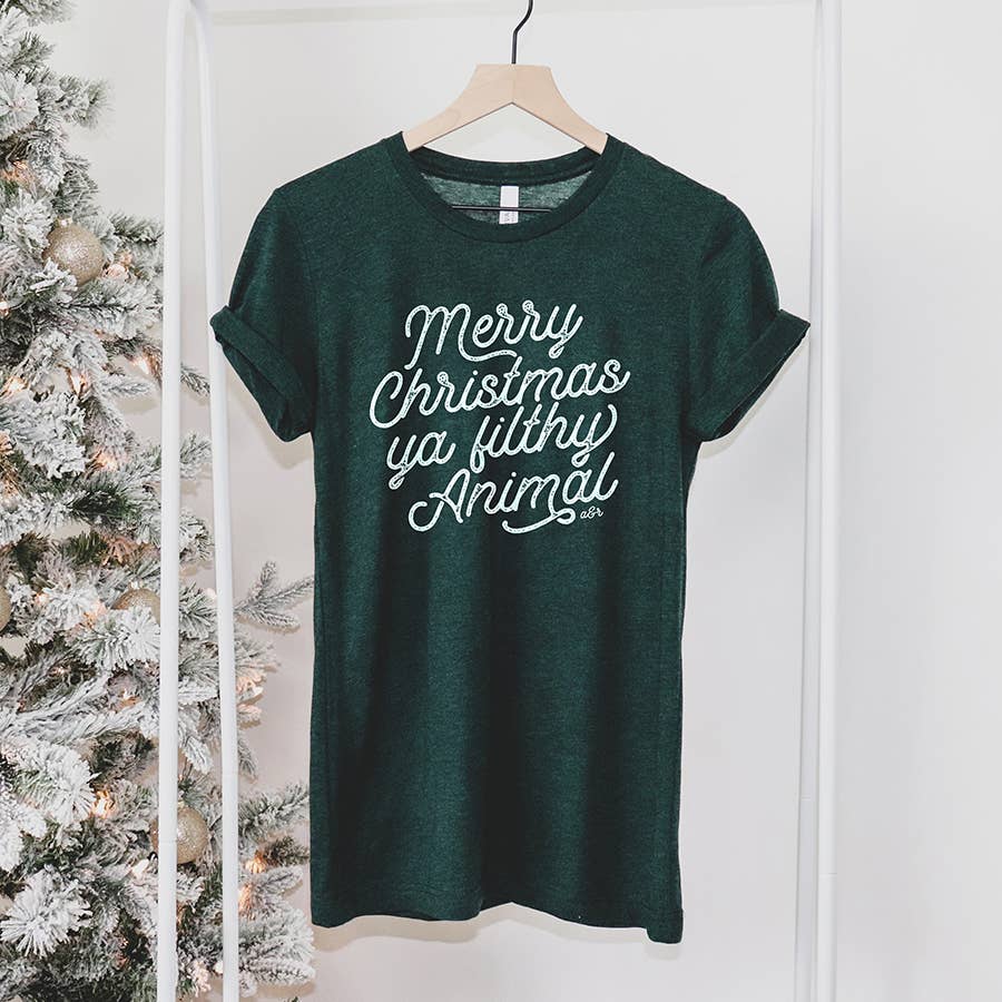Merry Christmas Ya Filthy Animal Tee Shirt no
