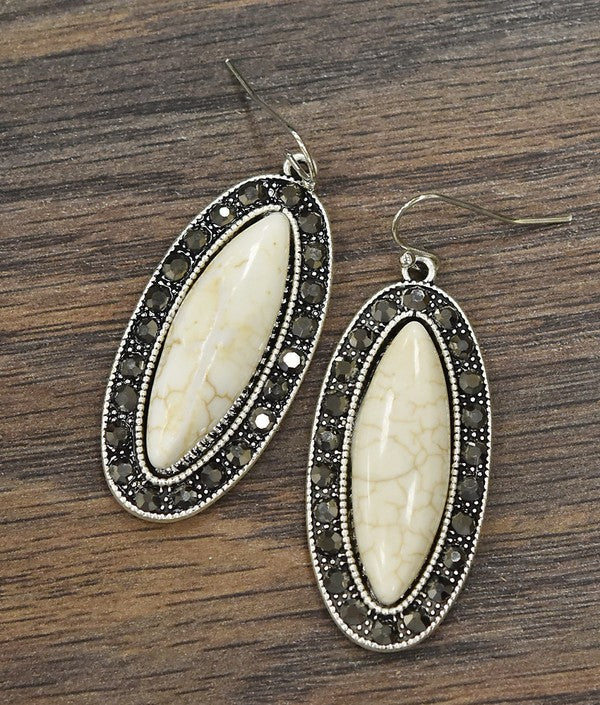 Natural White Turquoise Earrings