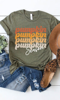Pumpkin Season Graphic Tee (Heather Olive & Charcoal Available)