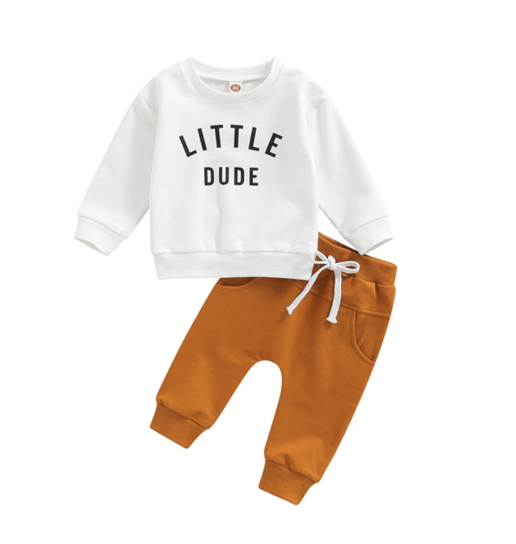 Little Dude Sweatshirt & Jogger Set