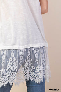 Eyelash Lace Frill Tunic Top