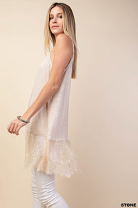 Eyelash Lace Frill Tunic Top