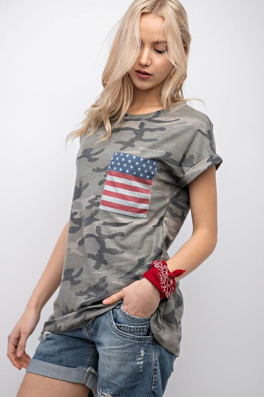 (Pre-Order) 4TH OF JULY CAMO POCKET TOP