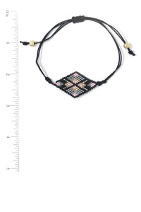 Rhombus Shape Beaded Adjustable Bracelet