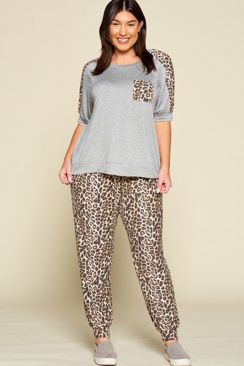 Plus Size Cute Animal Print Casual Top
