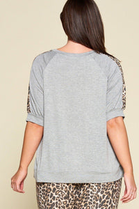 Plus Size Cute Animal Print Casual Top