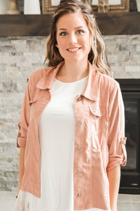 Pink Velvet Lace Lightweight Jacket