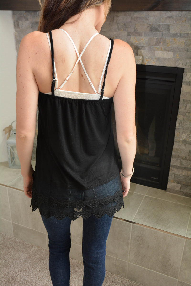 Oragami Black Lace Cami