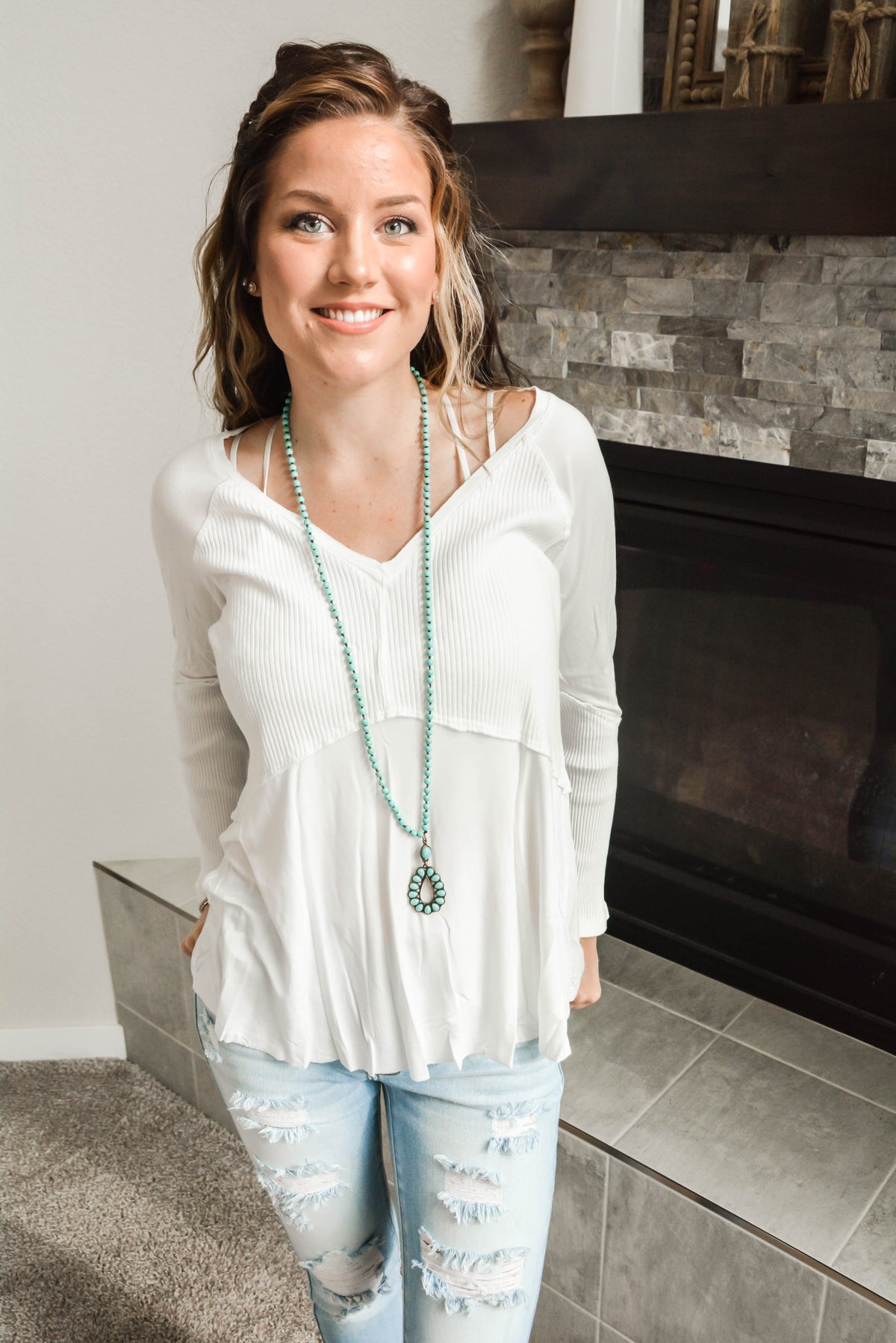 Super Soft Ribbed Long Sleeve- White