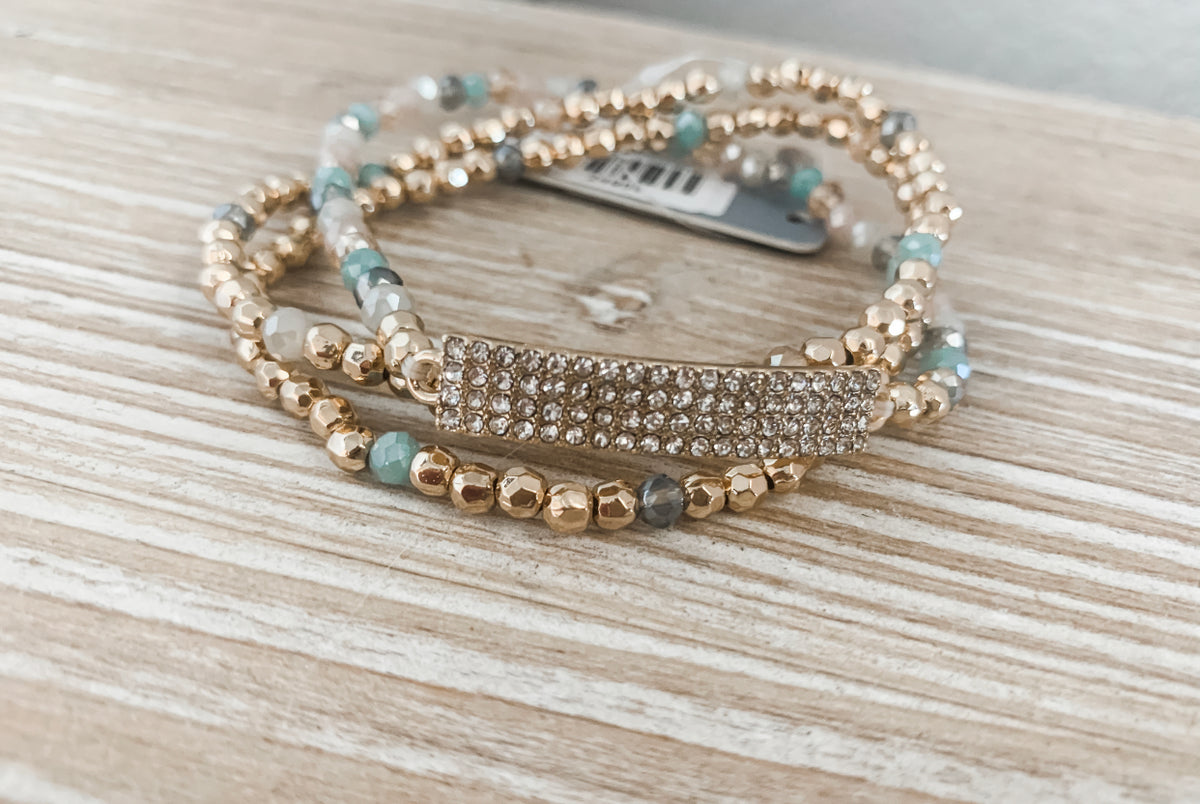 Triple Layer Sparkle Bar Bracelet