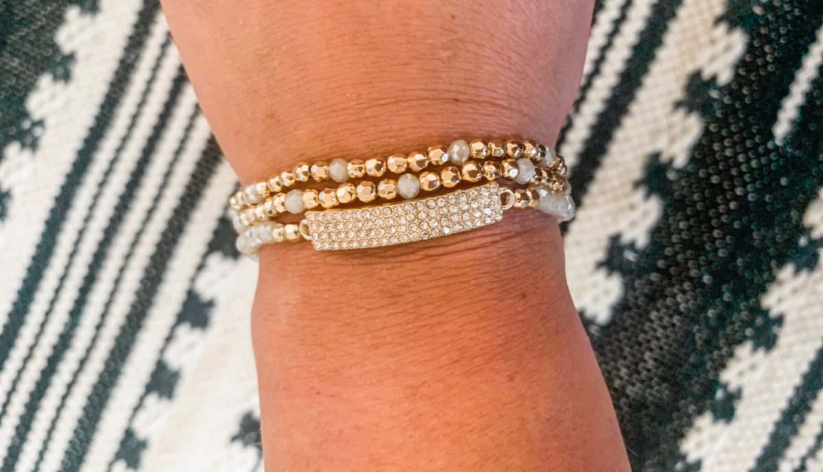 Triple Layer Sparkle Bar Bracelet