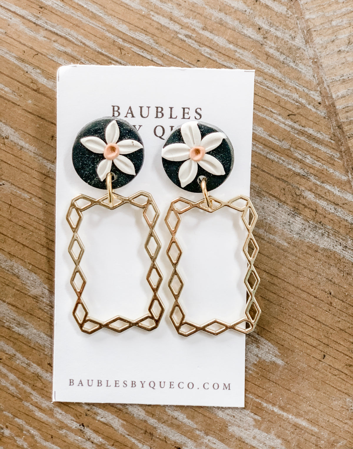 Black Floral Earring