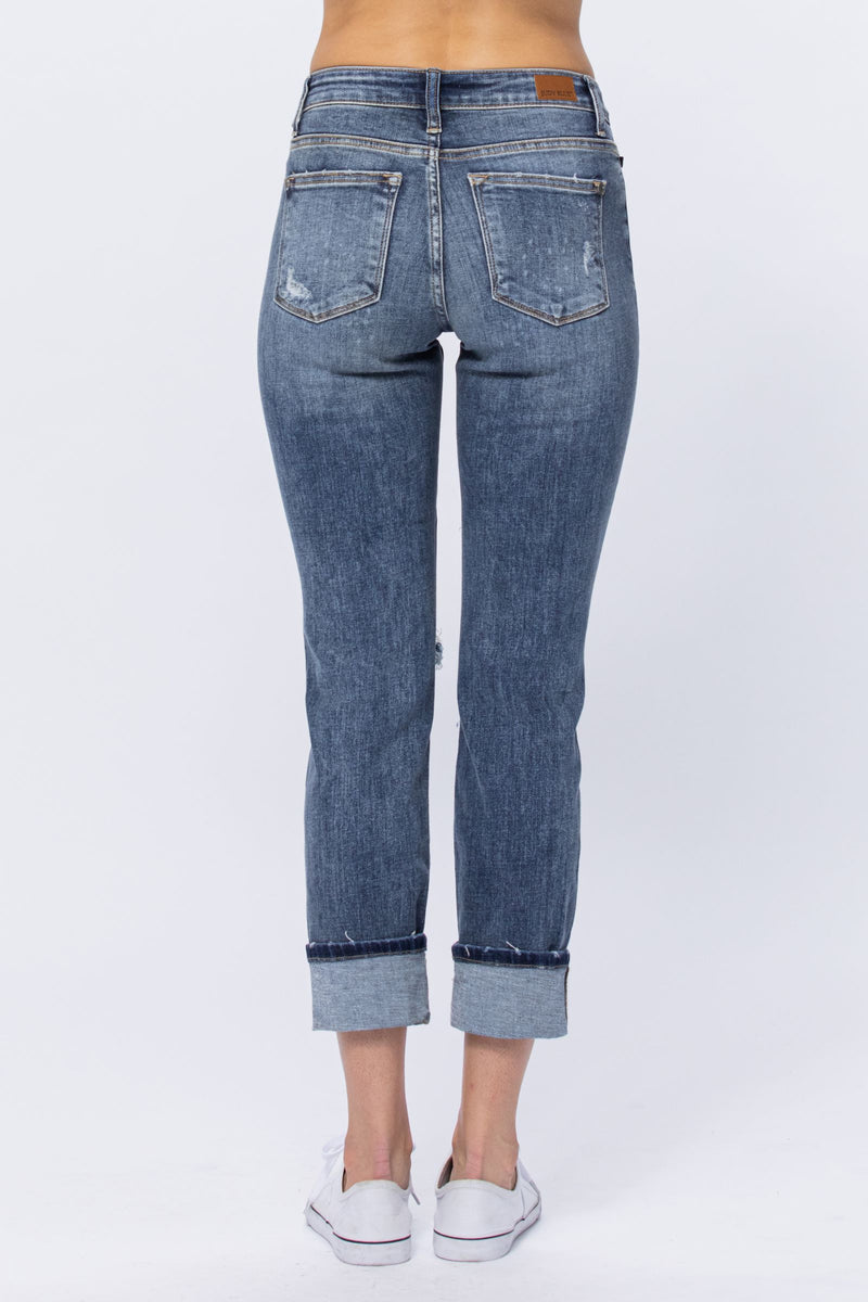 Bleach Splash Judy Blue Boyfriend Jeans
