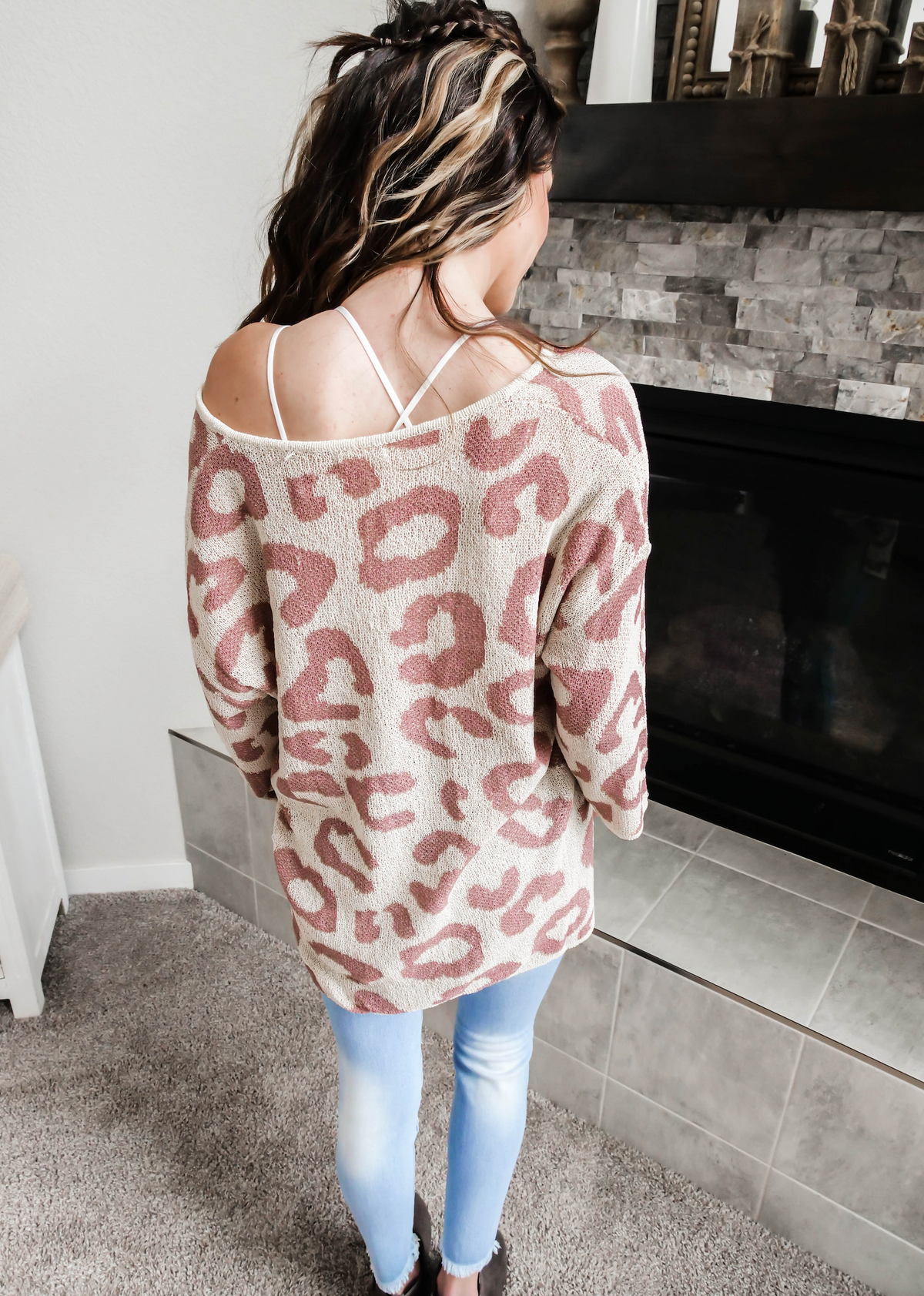 Mauve Leopard Lightweight Sweater